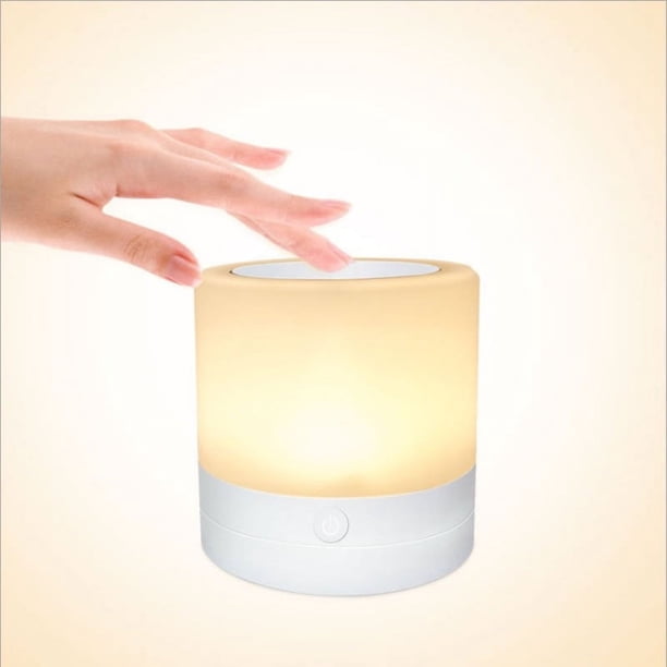 Luz de ambiente colorida, luz de noche USB, luz de noche LED de carga táctil para exteriores, luz de camping