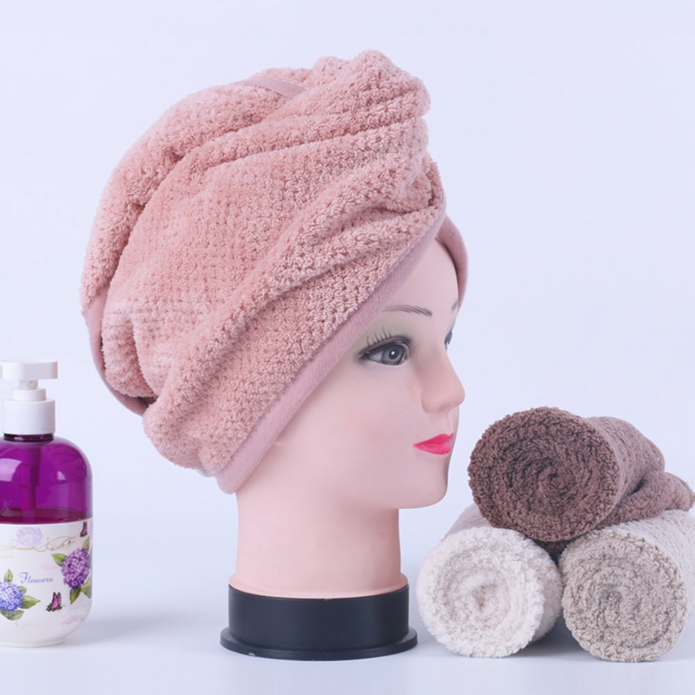 Serviette Cheveux, Serviettes de séchage en Microfibre Super absorbantes avec Boutons pour Cheveux secs, Serviette de Bain Cheveux pour Femmes,Blanc, 2 | Leroy Merlin