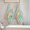 thumbnail image 3 of Seashell Summer Beach Sea Kitchen Hand Towels 2 PCS, Ocean Marine Fingertip Bath Towels Ultra Soft and Highly Absorbent, Decorative Face Towels Dish Washcloths, 28.3"x14.4", 3 of 4