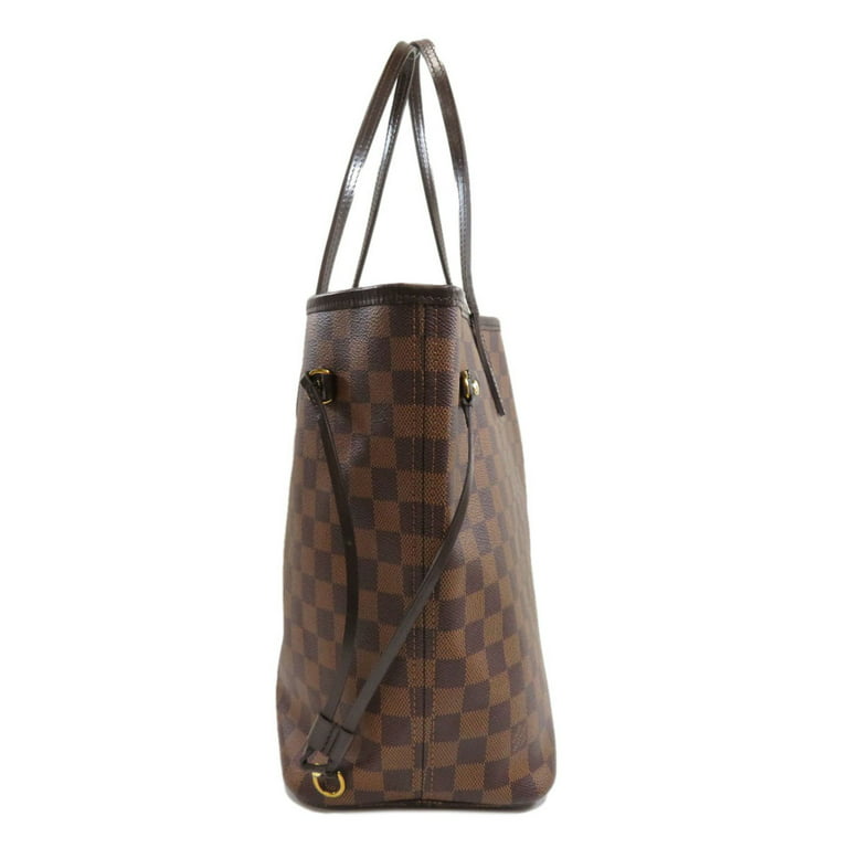 Authenticated Used LOUIS VUITTON Louis Vuitton Neverfull MM N41358 Damier  Brown Gold Hardware Leather Tote Bag Women's