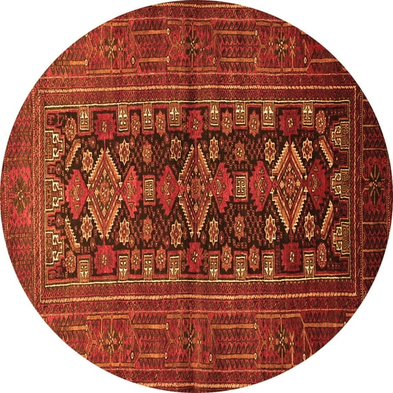 Ahgly Company Indoor Round Persian Orange Traditional Area Rugs, 6' Round
