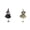 Black,Gold, variant on 8.26 Inch Halloween Witch Doll Hanging Decoration, Sequin Bell Fabric Spooky Ornament, Keychain Party Decor for Tree Window Home Door Display - Black