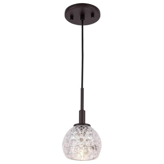 Woodbridge Lighting Elise 1-Light Mercury Glass & Steel Mini Pendant in Bronze