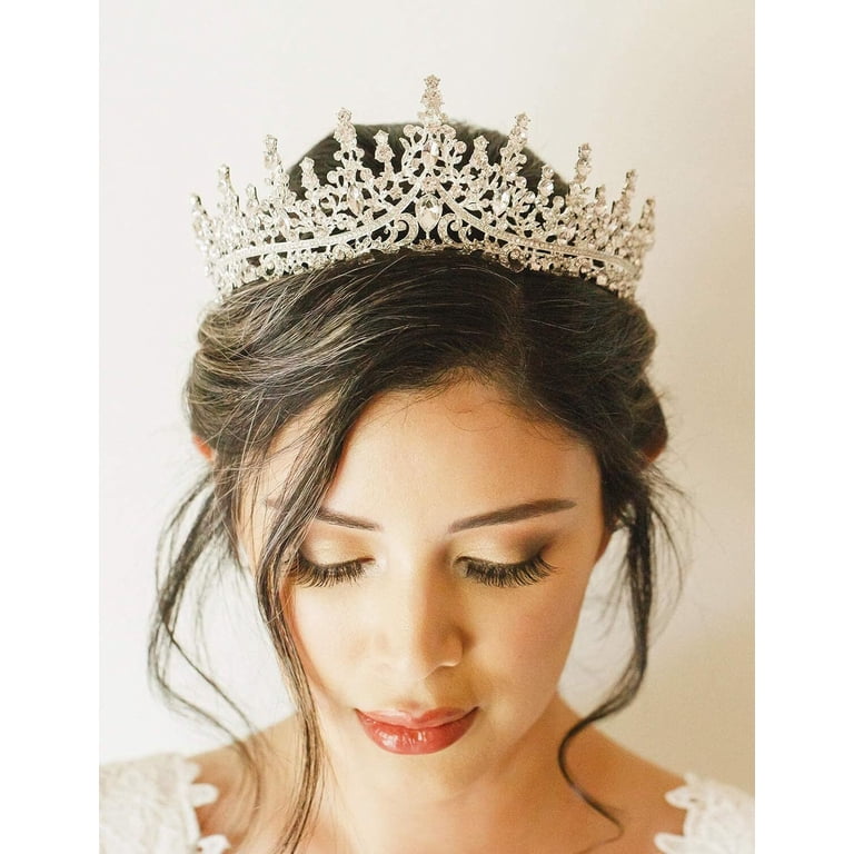 RUseeN Crystal Wedding Tiara for Women, Royal Queen Crown  display picture 1