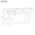 thumbnail image 3 of Ustyle Extra Long Console Table With 3 Drawers For Foyer. Construction, Neat & Tidy, Antique Gray Elegant - For Living Room, Foyer Modern Minimalist Design, 3 of 6