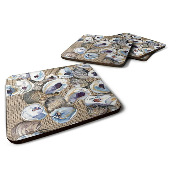 Carolines Treasures 8734FC Oyster Foam Coaster Set of 4 3 1/2 x 3 1/2 multicolor