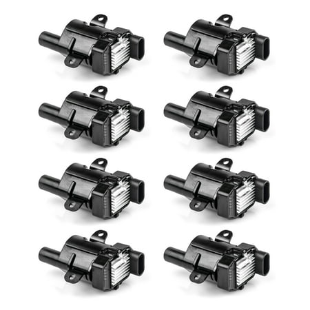 Set of 8 Round Ignition Coils on Plug Pack For Chevrolet GMC V8 4.8L 5.3L 6L UF262 C1251 D-585 E254 E254P 52-1647 GN10119 IC413 10457730 19005218