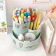thumbnail image 3 of Organizador de escritorio multifuncional de plástico Kawaii, portalápices con pegatinas, soporte para teléfono, portalápices giratorio, papelería escolar, blanco, 3 of 5