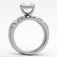 thumbnail image 3 of Luxe Jewelry Designs 2-Piece Women's Stainless Steel Wedding Ring Set with Square CZ, Size 7, 3 of 4