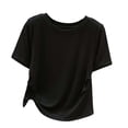 thumbnail image 2 of FDGIU ‌Women's Casual Short Sleeve Top Crew Neck Loose Fit Soft Tee Shirt for Daily Summer Wear, 2 of 4