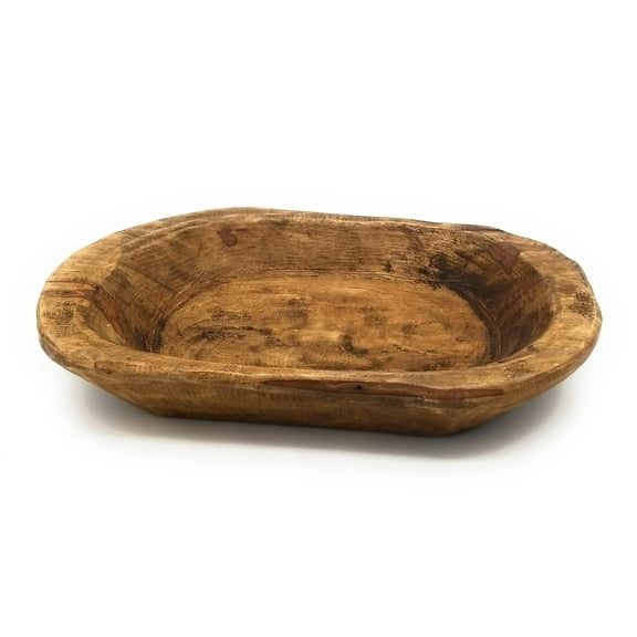 13"-15" Medium Farmhouse Brown Weston Dough Bowl Wood Bowl - Two Colors