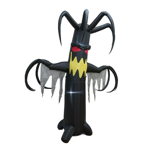 Adorno inflable gigante para jardín de Halloween con luces LED, diseño de árbol del diablo, de poliéster, resistente a la intemperie, plegable, apto p