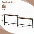 thumbnail image 3 of Ktaxon 78.7" Console Table with Charging Station Outlets, Narrow Behind Sofa Table with USB Ports & Type-C, Adjustable Height 22"-32" for 2-3 Seat Couch, Entryway Hallway Table, Walnut, 3 of 7
