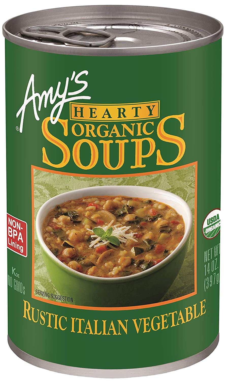 Amy's Organic Hearty Soup Rustic Italian Vegetable 14 fl oz Pack of 2