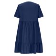 thumbnail image 6 of Ashirexll Summer Dresses for Women Midi Dresses Fashion Women Summer Casual V-Neck Short Sleeve Midi Dress, 6 of 7