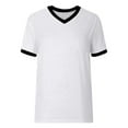 thumbnail image 5 of Womens T Shirts Summer Tops 2025 Color Block Short Sleeve V-Neck Casual Stylish Basic Tees Tshirts Shirts for Women, 5 of 6