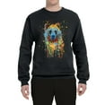 thumbnail image 2 of Bear Painting Splatter Abstract Art Animal Lover Unisex Crewneck Graphic Sweatshirt, Black, Large, 2 of 3