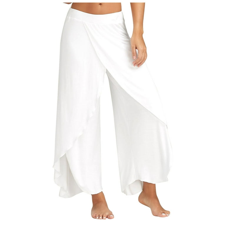 fvwitlyh Yoga Pants for Girls Exercise Leisure Solid Color Yoga Women's  High Split Pants Yoga Loose Yoga Pants for Women 