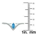thumbnail image 4 of SZUL Women's 1/4 Carat TW Blue Topaz and Diamond V Shape Ring in 10K White Gold, 4 of 6