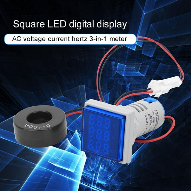 Ac Voltage Current Display Meter Multifunction Digital Meter Square 3 Digit Display Ac Voltage Current Testerblue