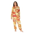 thumbnail image 3 of Gingerbread Houses Pattern Adult onesie Pajamas, Crystal Velvet Ultra Soft Warm Jumpsuit for Men and Women, 3 of 7
