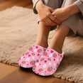 thumbnail image 5 of POLERO Cute Pink Strawberry Print House Slippers for Woman with Arch Support Comfortable Cotton Indoor Slippers Slip on Closed Toe Home Shoes, Size 7.5-8.5, 5 of 7