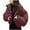Burgundy, variant on Herrnalise Jackets For Women Fashion Zipper Pocket Coat Long Jacket Winter Long Sleeve Down Cotton Shackets For Women 2024 fall Coffee,XXL