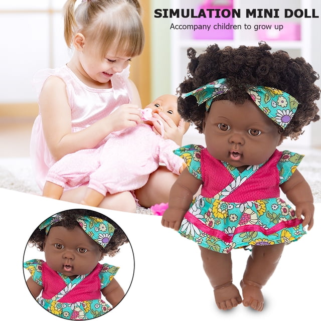 Reborn Black Baby Doll Vinilo para niños pequeños con ojos grandes Juguete realista para bebés Regalo para niños Tmvgtek juguetes de los niños
