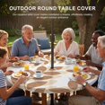 thumbnail image 3 of Round Outdoor Tablecloth with Umbrella Hole and Zipper, Brown Leaves Tablecloth with Elastic Waterproof, Summer Farmhouse Botanical Leaf Branch Patio Table Covers for 45" - 54" Picnic Pool Tables, 3 of 9