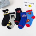 thumbnail image 2 of 5 pares de calcetines de superhéroe para niños. Los Vengadores calcetines para niños, calcetines de algodón, calcetines de cama. Spiderman, capitán de EE. UU., calcetines de Superman Adepaton CJWUS-6191, 2 of 7
