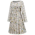 thumbnail image 2 of Robe Décontractée Imprimée de Noël pour Femmes, Col Rond, Manches Longues, 2 of 4
