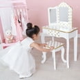 thumbnail image 6 of Teamson Kids Fashion Polka Dot Prints Gisele Play Vanity Set LED Mirror Light for Ages 3+ White Gold, 6 of 16