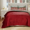 thumbnail image 3 of Greenland Home Fashions Fair Isle Reindeer/Snowflake Velvet-Lined Quilt Set, 3-Piece Full/Queen, 3 of 7