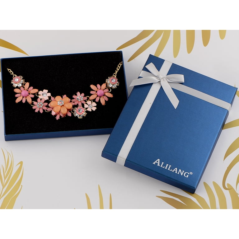 Flower Cluster Rhinestone Chunky Necklace Hawaiian Statement