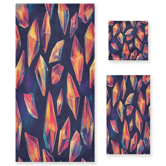 Three-Piece Towel Set Face Towel Towel Set Hand Towel Bath Towel Cotton Bath Towels Bath Towel Sets Hand Bath Towels Red Crystal