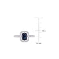 thumbnail image 5 of 1.16 Carat (Ctw) Octagon Blue Sapphire Halo Ring in 14K White Gold with Diamonds for Women, 5 of 6
