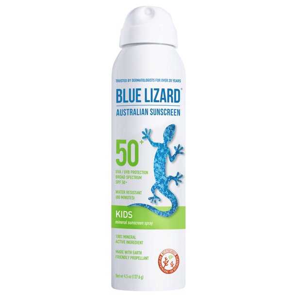 Blue Lizard Kids SPF 50+ Mineral Sunscreen Spray, Broad Spectrum