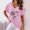 Pink, variant on YHAJDS Women's Tops Short Sleeve Short Sleeve Shirts for Women V Neck Print Shirt Comfortable Casual Blouse Tee