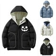 thumbnail image 5 of Odeerbi Teen Boys Girls Hooded Puffer Jacket Halloween Pumpkin Winter Coats Thermal Padded Coat Down Jacket Warm Clothes 5-16 Years Kids Long Sleeve Outerwear Heavy Coat Black, 5 of 5