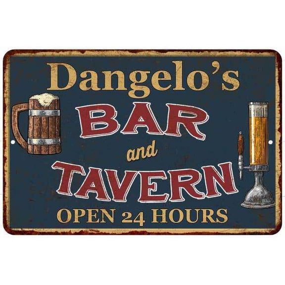 Dangelo's Green Bar & Tavern Rustic Sign Decor 8x12 208120047810