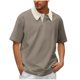 thumbnail image 2 of pstuiky camisetas para hombre, Blusa informal de manga corta con cuello vuelto y botones de color liso para hombre ropa de hombre xl, 2 of 6