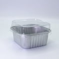 thumbnail image 4 of Cozeii Mini Square Cake Pans with Lids, 3.5 Inch Aluminum Foil Pans Disposable Cake Pans for Party Picnics Muffins Cupcakes (Silver）, 4 of 5