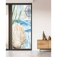 thumbnail image 2 of Window Privacy Film Summer Ocean Stained Glass Window Film Decorative Sun Block Window Cover Nautical Sea Shell Coral Wave Window Clings Static Adhesive Sticker for Bathroom 35.4"x78.7", 2 of 7