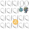 thumbnail image 2 of 40 Ganchos para Pendientes Franceses, Ganchos para Pendientes, Pendientes de Aro con Palanca hacia atrás, Pendientes con Lazo Abierto, Pendientes de Palanca Plegables con Pendientes de Aro para Hacer, 2 of 7