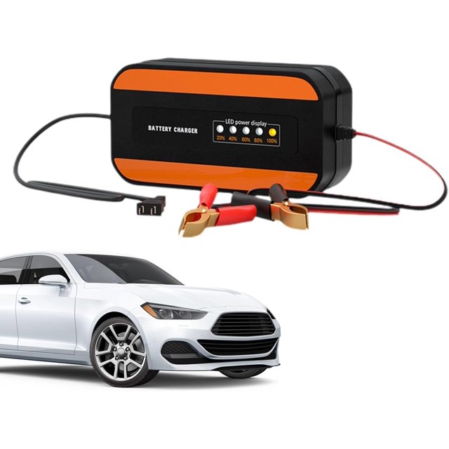 Automotive Battery Charger, Automatic Battery Charger - 12V Vehicle Battery Charger, Portable Car Battery Charger for Car, Motorcycle, Truck, Battery Maintainer