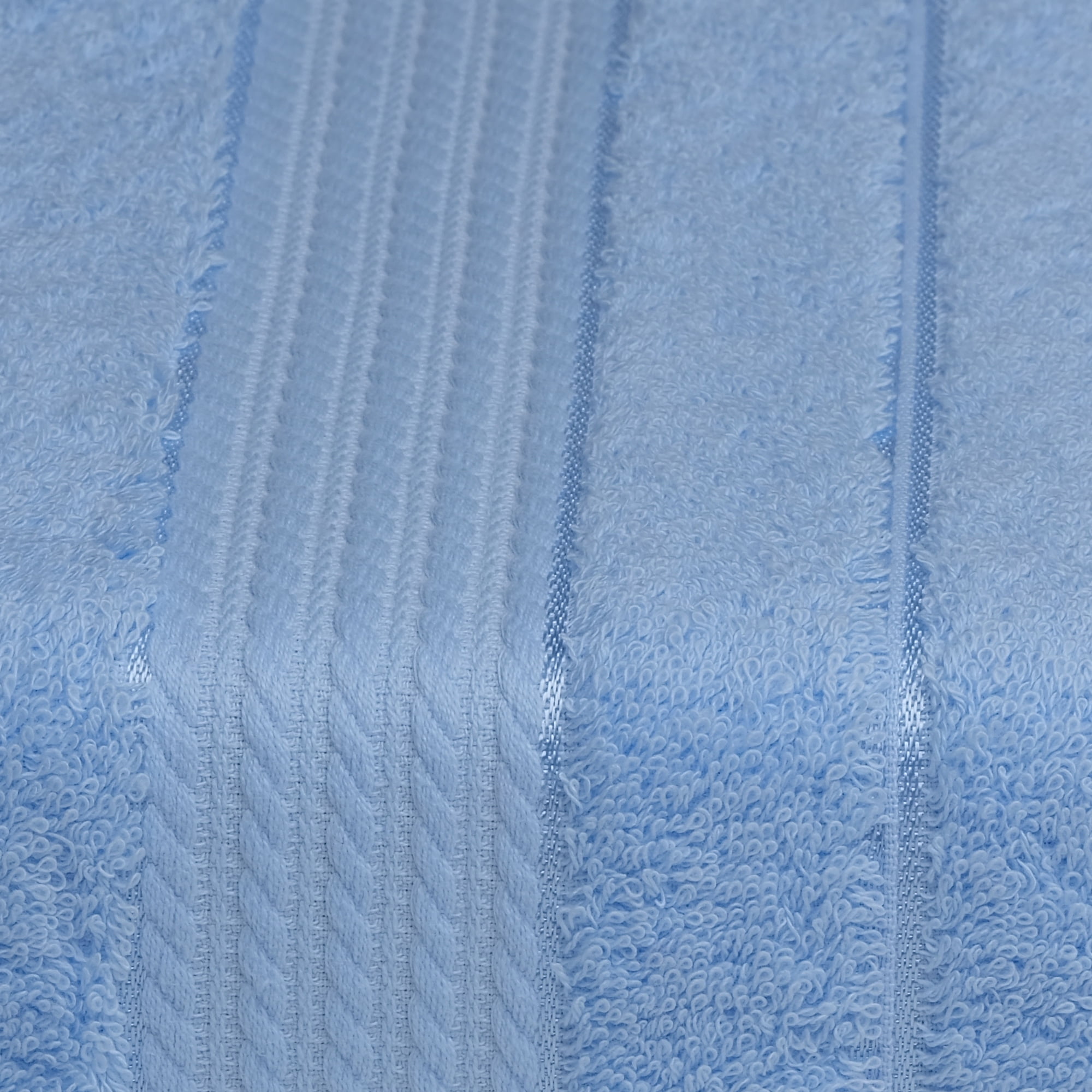 Melissa Linen Premium Turkish Cotton Set of 3 Luxury Bath Towel Set, Light Blue