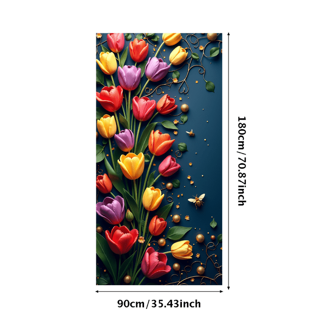Floral Tulip Backdrop Banner for Celebrations Events Parties Photography Decoration Colorful Display Background Home Decor Elegant Design Wall Hanging