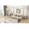thumbnail image 5 of King  Size Canopy Bed Frame,4-Post Canopy Platform Bed Frame with Headboard and Support Legs,Wood Full Bed Frame for Kids Teens Adults, No Box Spring Needed,Easy to Assemble,White, 5 of 9