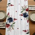 thumbnail image 5 of Table Runners 70 Inches Long Dress Scarves, Pink Valentine's Day Farmhouse Coffee/Dining/Kitchen Table Decor, Holiday Table Runner, Gnomes Floral Eucalyptus Leaves Wooden 13x70 Inch, 5 of 9