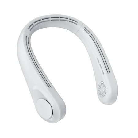 

Portable Neck Fan Hands Free Bladeless Hanging Sport Cooling Fan Wearable Personal Fan Rechargeable with 3 Speeds Leafless Headphone Design Neckband Cooler for Travel Outdoor Office Sports